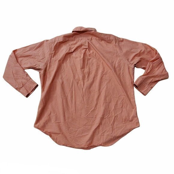 Ralph Lauren Classic Fit Button Down Orange and White Checkered 17 34/35 - Picture 2 of 4